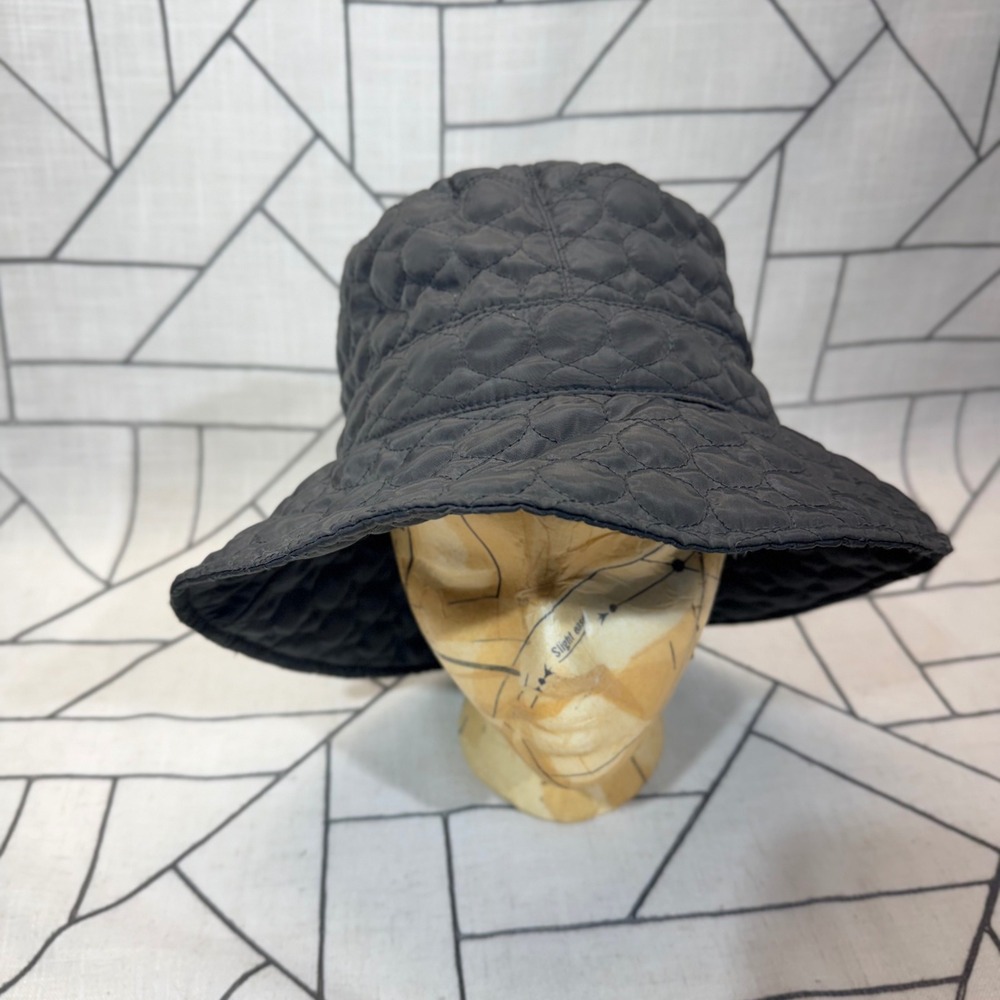 Scala Pronto Bucket Hat OS Black Quilted Fleece Lined Adjustable Toggle